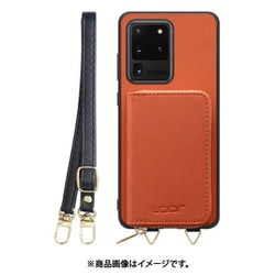 Galaxy S20 Ultra 用 小銭入れ付きスマホケース/PUレザー/ストラップ付き オレンジ WORK24MPGX-OG-GS20U
