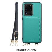 Galaxy S20 Ultra 用 小銭入れ付きスマホケース/PUレザー/ストラップ付き ターコイズ WORK24MPGX-TQ-GS20U