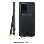 Galaxy S20 Ultra 用 小銭入れ付きスマホケース/PUレザー/ストラップ付き ブラック WORK24MPGX-BK-GS20U