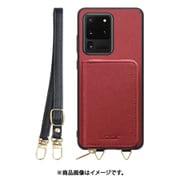 Galaxy S20 Ultra 用 小銭入れ付きスマホケース/PUレザー/ストラップ付き レッド WORK24MPGX-RD-GS20U