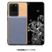 Galaxy S20 Ultra 用 折り畳み式カードポケット/本革/4枚収納 ベージュブルー WORK56SCGX-BGBU-GS20U