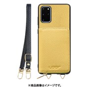 Galaxy S20+ 用 小銭入れ付きスマホケース/本革/ストラップ付き ジャスミンイエロー WORK25MPGX-YL-GS20P