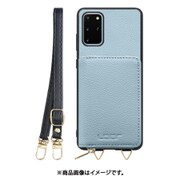Galaxy S20+ 用 小銭入れ付きスマホケース/本革/ストラップ付き スカイブルー WORK25MPGX-BU-GS20P