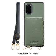 Galaxy S20+ 用 小銭入れ付きスマホケース/本革/ストラップ付き ダルグリーン WORK25MPGX-DG-GS20P