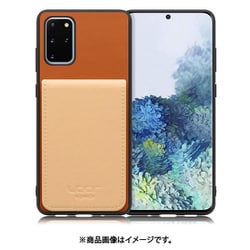 Galaxy S20+ 用 折り畳み式カードポケット/本革/4枚収納 キャメルベージュ WORK56SCGX-CMBG-GS20P