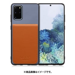 Galaxy S20+ 用 折り畳み式カードポケット/本革/4枚収納 ブルーキャメル WORK56SCGX-BUCM-GS20P
