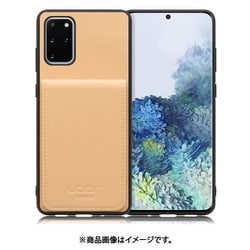 Galaxy S20+ 用 折り畳み式カードポケット/本革/4枚収納 ベージュ WORK56SCGX-BG-GS20P