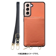Galaxy S21+5G 用 小銭入れ付きスマホケース/本革/ストラップ付き フラミンゴ WORK25MPGX-FM-GS21P