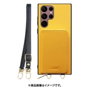 Galaxy S22 Ultra 用 小銭入れ付きスマホケース/PUレザー/ストラップ付き パンプキン WORK24MPGX-PMP-GS22U