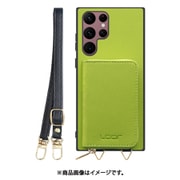 Galaxy S22 Ultra 用 小銭入れ付きスマホケース/PUレザー/ストラップ付き ライムグリーン WORK24MPGX-LG-GS22U