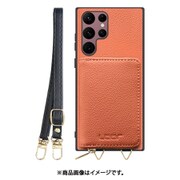 Galaxy S22 Ultra 用 小銭入れ付きスマホケース/本革/ストラップ付き フラミンゴ WORK25MPGX-FM-GS22U