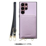 Galaxy S22 Ultra 用 小銭入れ付きスマホケース/本革/ストラップ付き ラベンダー WORK25MPGX-PL-GS22U