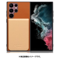 Galaxy S22 Ultra 用 折り畳み式カードポケット/本革/4枚収納 キャメルベージュ WORK56SCGX-CMBG-GS22U