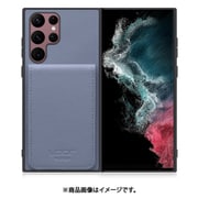 Galaxy S22 Ultra 用 折り畳み式カードポケット/本革/4枚収納 ブルー WORK56SCGX-BU-GS22U