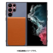 Galaxy S22 Ultra 用 折り畳み式カードポケット/本革/4枚収納 ブルーキャメル WORK56SCGX-BUCM-GS22U