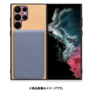 Galaxy S22 Ultra 用 折り畳み式カードポケット/本革/4枚収納 ベージュブルー WORK56SCGX-BGBU-GS22U