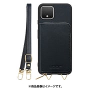 WORK24MPGG-BK-PX4 [Google Pixel4 用 小銭入れ付きスマホケース/PUレザー/ストラップ付き ブラック]