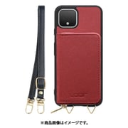WORK24MPGG-RD-PX4 [Google Pixel4 用 小銭入れ付きスマホケース/PUレザー/ストラップ付き レッド]