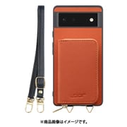 WORK24MPGG-OG-GPX6 [Google Pixel6 用 小銭入れ付きスマホケース/PUレザー/ストラップ付き オレンジ]