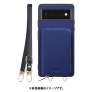WORK24MPGG-NY-GPX6 [Google Pixel6 用 小銭入れ付きスマホケース/PUレザー/ストラップ付き ネイビー]