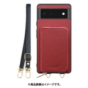 WORK24MPGG-RD-GPX6 [Google Pixel6 用 小銭入れ付きスマホケース/PUレザー/ストラップ付き レッド]