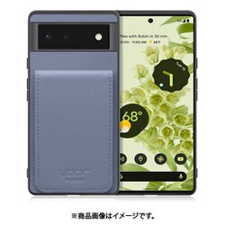 WORK56SCGG-BU-GPX6 [Google Pixel6 用 折り畳み式カードポケット/本革/4枚収納 ブルー]