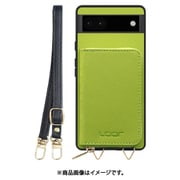 WORK24MPGG-LG-GPX6A [Google Pixel6a 用 小銭入れ付きスマホケース/PUレザー/ストラップ付き ライムグリーン]