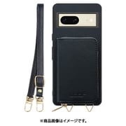 WORK24MPGG-BK-GPX7 [Google Pixel7 用 小銭入れ付きスマホケース/PUレザー/ストラップ付き ブラック]