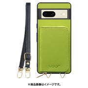 WORK24MPGG-LG-GPX7 [Google Pixel7 用 小銭入れ付きスマホケース/PUレザー/ストラップ付き ライムグリーン]
