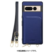 WORK24MPGG-NY-GPX7P [Google Pixel7 Pro 用 小銭入れ付きスマホケース/PUレザー/ストラップ付き ネイビー]