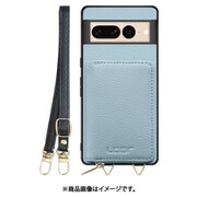 WORK25MPGG-BU-GPX7P [Google Pixel7 Pro 用 小銭入れ付きスマホケース/本革/ストラップ付き スカイブルー]