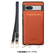 WORK24MPGG-OG-GPX7A [Google Pixel7a 用 小銭入れ付きスマホケース/PUレザー/ストラップ付き オレンジ]