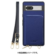 WORK24MPGG-NY-GPX7A [Google Pixel7a 用 小銭入れ付きスマホケース/PUレザー/ストラップ付き ネイビー]