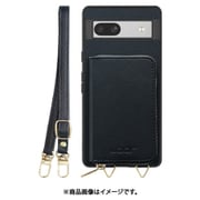 WORK24MPGG-BK-GPX7A [Google Pixel7a 用 小銭入れ付きスマホケース/PUレザー/ストラップ付き ブラック]