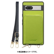 WORK24MPGG-LG-GPX7A [Google Pixel7a 用 小銭入れ付きスマホケース/PUレザー/ストラップ付き ライムグリーン]