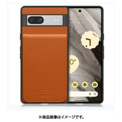 WORK56SCGG-CM-GPX7A [Google Pixel7a 用 折り畳み式カードポケット/本革/4枚収納 キャメル]