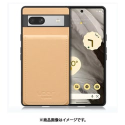 WORK56SCGG-BG-GPX7A [Google Pixel7a 用 折り畳み式カードポケット/本革/4枚収納 ベージュ]