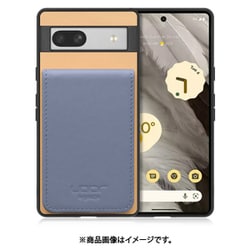 WORK56SCGG-BGBU-GPX7A [Google Pixel7a 用 折り畳み式カードポケット/本革/4枚収納 ベージュブルー]