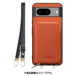 WORK24MPGG-OG-GPX8 [Google Pixel8 用 小銭入れ付きスマホケース/PUレザー/ストラップ付き オレンジ]