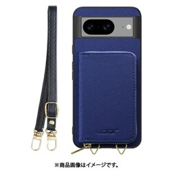 WORK24MPGG-NY-GPX8 [Google Pixel8 用 小銭入れ付きスマホケース/PUレザー/ストラップ付き ネイビー]