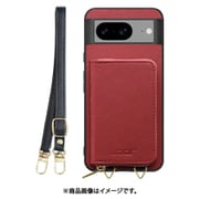 WORK24MPGG-RD-GPX8 [Google Pixel8 用 小銭入れ付きスマホケース/PUレザー/ストラップ付き レッド]