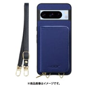 WORK24MPGG-NY-GPX8P [Google Pixel8 Pro 用 小銭入れ付きスマホケース/PUレザー/ストラップ付き ネイビー]