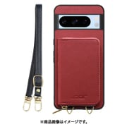 WORK24MPGG-RD-GPX8P [Google Pixel8 Pro 用 小銭入れ付きスマホケース/PUレザー/ストラップ付き レッド]