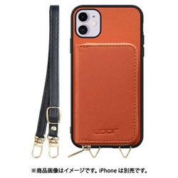 WORK24MPIP-OG-11 [iPhone 11 用 小銭入れ付きスマホケース/PUレザー/ストラップ付き オレンジ]