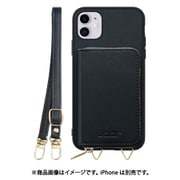 WORK24MPIP-BK-11 [iPhone 11 用 小銭入れ付きスマホケース/PUレザー/ストラップ付き ブラック]