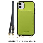 WORK24MPIP-LG-11 [iPhone 11 用 小銭入れ付きスマホケース/PUレザー/ストラップ付き ライムグリーン]