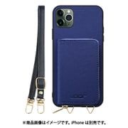 WORK24MPIP-NY-11PM [iPhone 11 Pro Max 用 小銭入れ付きスマホケース/PUレザー/ストラップ付き ネイビー]