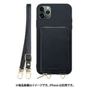WORK24MPIP-BK-11PM [iPhone 11 Pro Max 用 小銭入れ付きスマホケース/PUレザー/ストラップ付き ブラック]