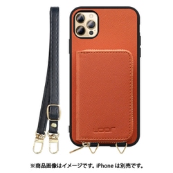 WORK24MPIP-OG-IP2067 [iPhone 12 Pro Max 用 小銭入れ付きスマホケース/PUレザー/ストラップ付き オレンジ]
