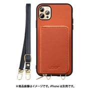 WORK24MPIP-OG-IP2067 [iPhone 12 Pro Max 用 小銭入れ付きスマホケース/PUレザー/ストラップ付き オレンジ]